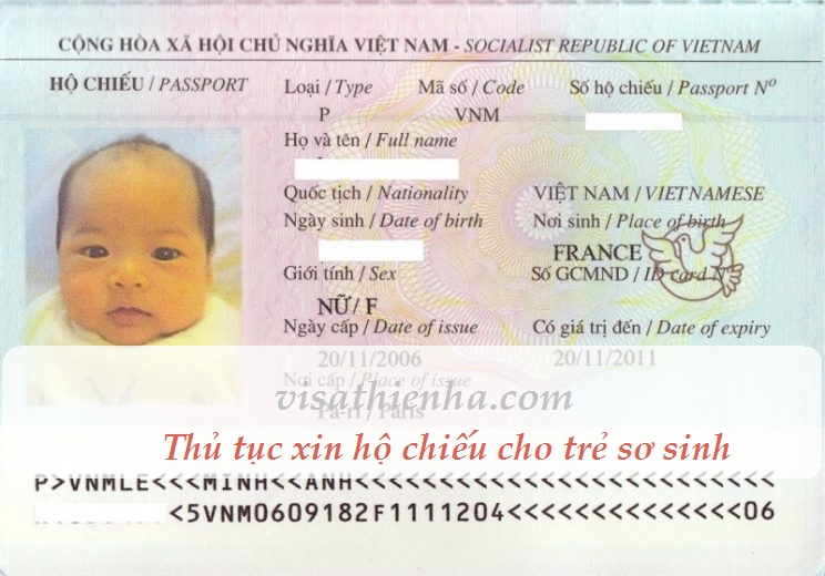 hộ chiếu cho trẻ sơ sinh