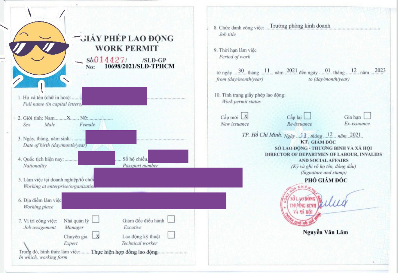 Dịch vụ làm work permit cho người nước ngoài tại TPHCM