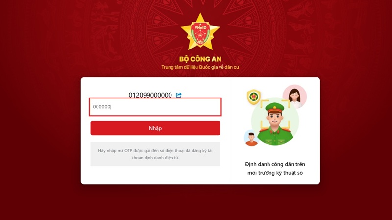 Hướng Dẫn Cách Làm Hộ Chiếu Online Trên VNeID Bằng Điện Thoại 6 nhập mã otp